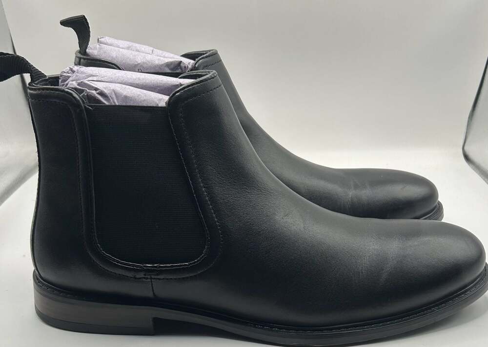 Franco Fortini Glory Black Leather Chelsea Boots Size 9.5 - Picture 4 of 8